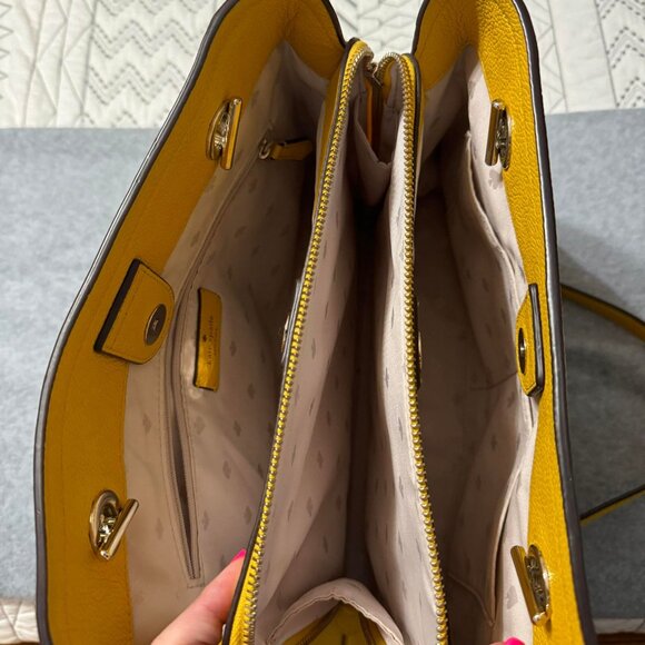 KATE SPADE YELLOW/GOLD Jordyn handbag, Pebbled leather - Picture 6 of 10
